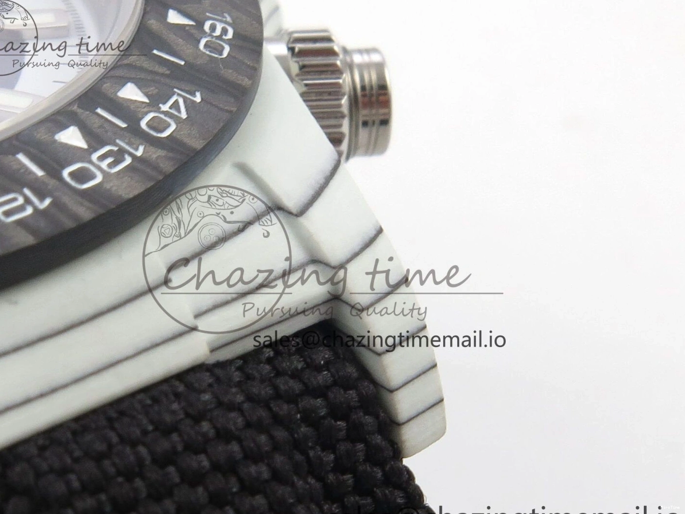 MiroTime 0227 Daytona DIW Carbon Case and Bezel DIWF Edition Grey White Dial on Black Nylon Strap A AllSeason 72